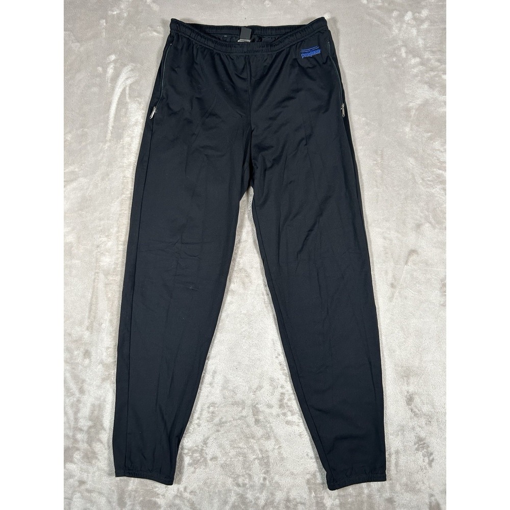 VTG 90's Patagonia Jogger Pants Mens M Black 2 Loose Tights Made In USA Stretch